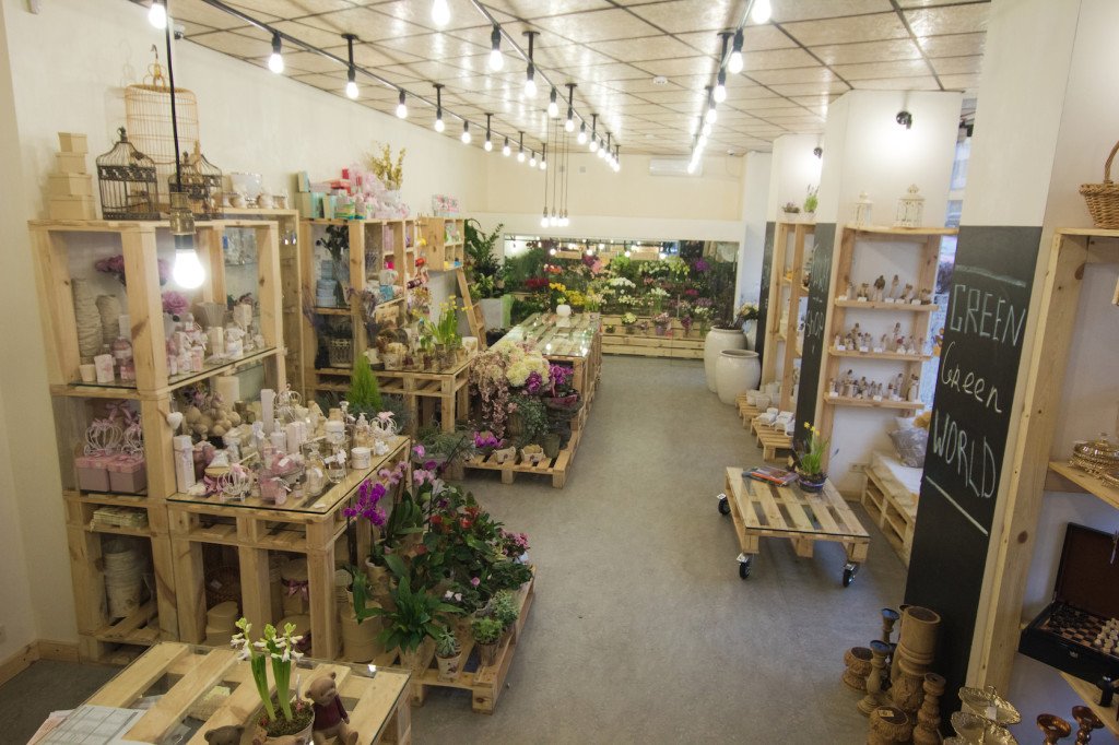 Освещение цветочных магазинов