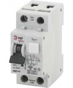 Автоматический выключатель дифференциального тока ЭРА PRO NO-901-82 АВДТ 63 C16 30мА 1P+N тип A