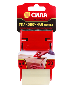 Скотч СИЛА TPA72-00 упаковочная лента 48мм х 20м х 50мкр с диспенсером, прозрачная