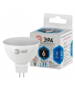 Лампочка светодиодная ЭРА STD LED MR16-6W-840-GU5.3 GU5.3 6 Вт софит нейтральный белый свeт