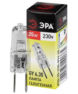 Лампочка галогенная ЭРА GY6.35-JCD-35W-230V GY6.35 35Вт капсула теплый белый свет