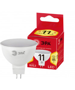 Лампочка светодиодная ЭРА RED LINE ECO LED MR16-11W-827-GU5.3 GU5.3 11Вт софит теплый белый свет