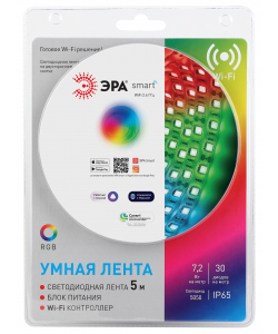 ЭРА Комплект светодиодной ленты 5050-30-RGB-IP65-Wifi-5m (12V) (4/32/192)
