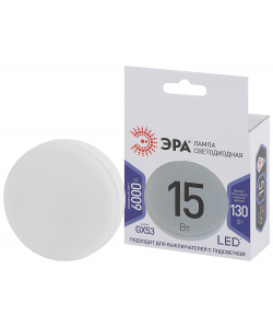 Лампочка светодиодная ЭРА STD LED GX-15W-860-GX53 GX53 15Вт таблетка холодный дневной свет