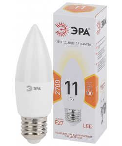 Лампочка светодиодная ЭРА STD LED B35-11W-827-E27 E27 / Е27 11Вт свеча теплый белый свет