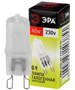 Лампочка галогенная ЭРА G9-JCD-60-230V-FR G9 60Вт капсула матовая теплый белый свет