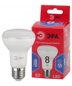 Лампочка светодиодная ЭРА RED LINE LED R63-8W-865-E27 R Е27 / Е27 8Вт рефлектор холодный дневной свет