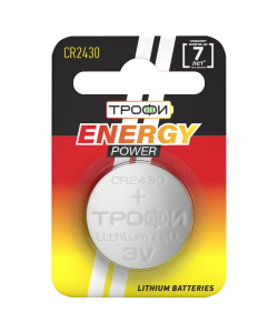 Батарейки Трофи CR2430-1BL ENERGY POWER Lithium (10/240/30240)