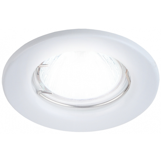 ST1 WH Светильник ЭРА штампованный MR16,12V/220V, 50W белый (100/3000)