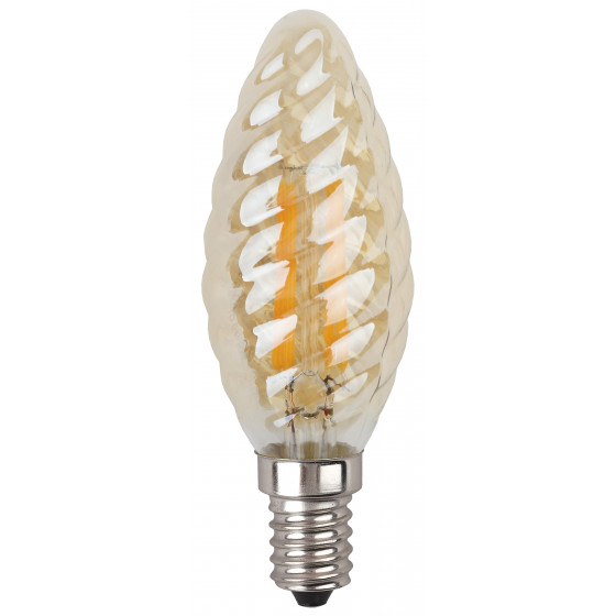 Лампочка светодиодная ЭРА F-LED BTW-7W-827-E14 gold Е14 / E14 7Вт филамент свеча витая золотистая теплый белый свет