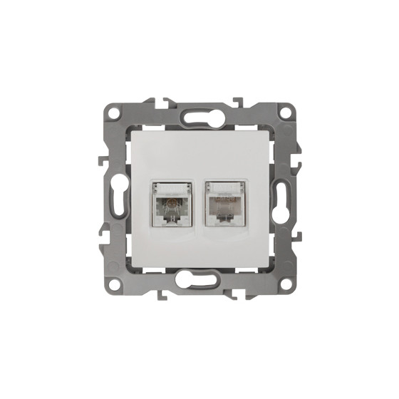 12-3109-01 ЭРА Розетка комбинированная RJ45+RJ11, IP20, Эра12, белый (10/100/3200)