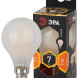 Лампочка светодиодная ЭРА F-LED P45-7W-827-E14 frost E14 / Е14 7Вт филамент шар матовый теплый белый свет